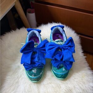 Irregular Choice Blue Sequin Sneakers with Bows